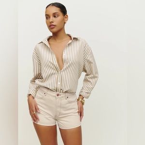 Reformation Cowboy high rise jean shorts